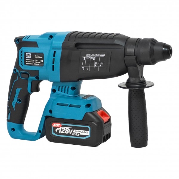 Trusa 5 piese, , Autofiletanta, Impact 2 in 1, Rotopercutor, Polizor Unghiular, Nivela laser , 128 v, 8Ah, Model nou