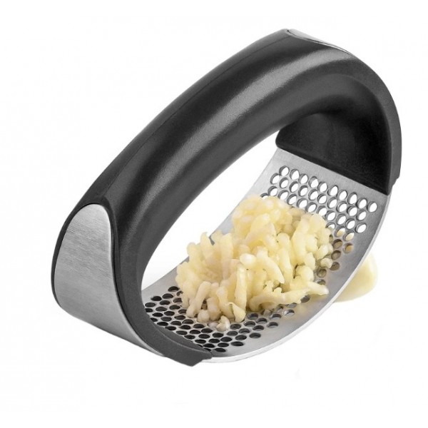 Presă pentru Usturoi din Oțel Inoxidabil și Plastic, Mâner Ergonomic, Presare Rapidă, Ușor de Curățat