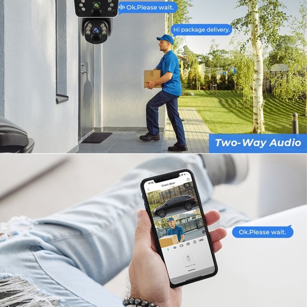 Cameră de supraveghere TA4 Smart Camera 4G LTE, 4 Camere Integrate, 12MP Ultra HD, Aplicație O-KAM