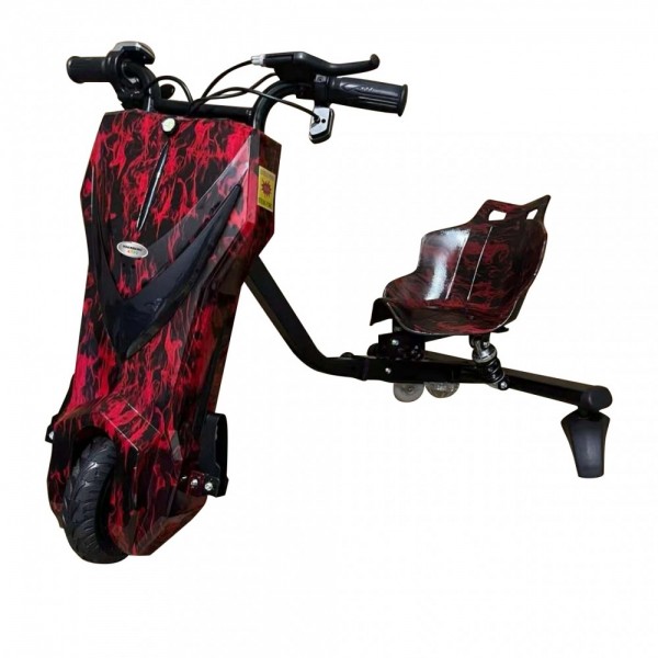 Tricicleta electrica Drift HAUSBERG KIDS HB-KD 05RS, 8inch, viteza 15 km/h , autonomie 10-15 km, motor 250 W, rosu/negru