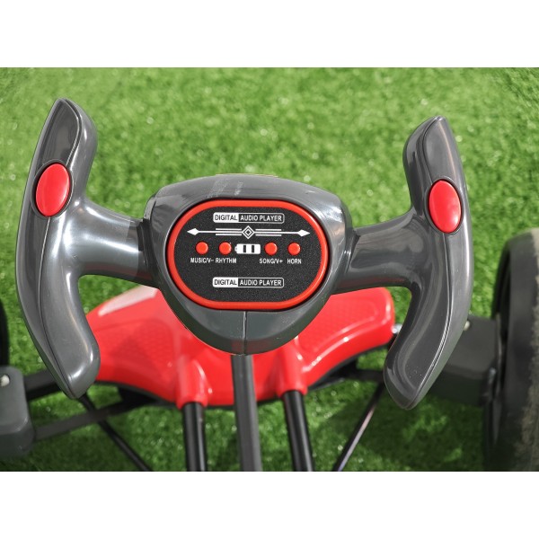Kart electric pliabil, HARCRAFT, alimentare 12V, control parental prin telecomanda, 2 viteze , Inainte / Inapoi, Rosu+Negru