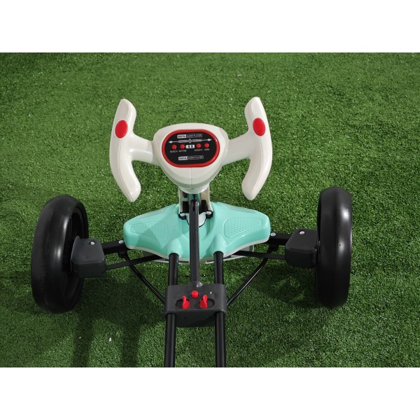 Kart electric pliabil, HARCRAFT, alimentare 12V, control parental prin telecomanda, 2 viteze , Inainte / Inapoi, Alb + Verde