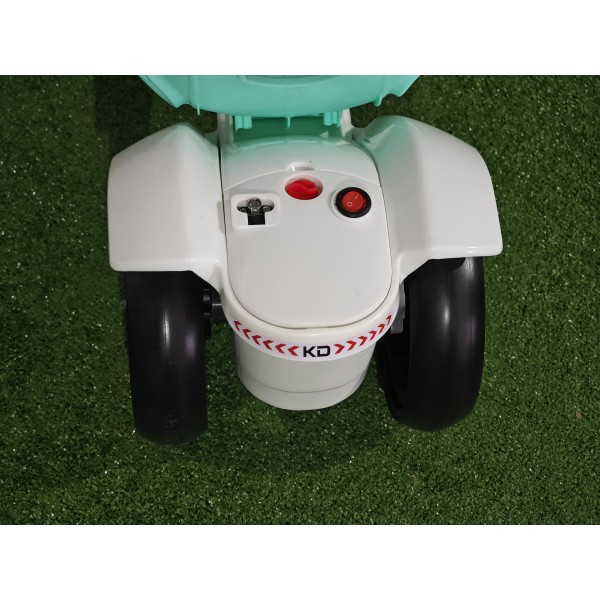 Kart electric pliabil, HARCRAFT, alimentare 12V, control parental prin telecomanda, 2 viteze , Inainte / Inapoi, Alb + Verde