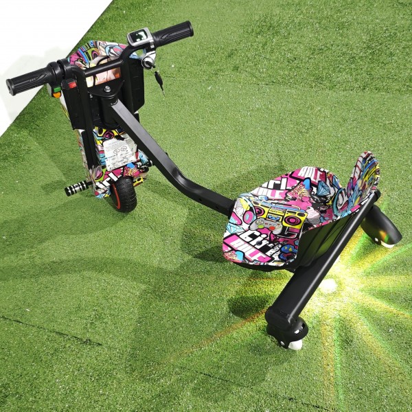 Tricicletă Electrică Copii cu Drift 360° – 350W, 36V, Bluetooth + Difuzor, Lumini LED, 20 km/h, Party-Show