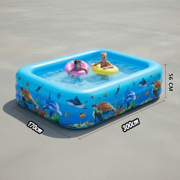 Piscină Gonflabilă Family XL pentru Copii și Adulți, 300x170x56 cm
