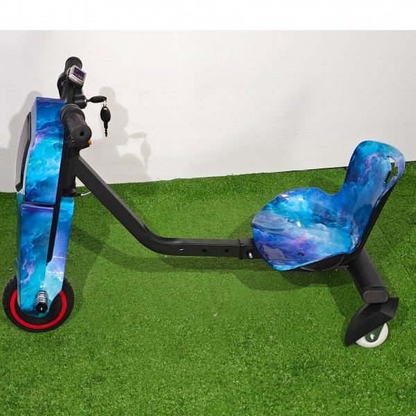 Tricicletă Electrică Copii cu Drift 360° – 350W, 36V, Bluetooth + Difuzor, Lumini LED, 20 km/h, Blue - Ocean