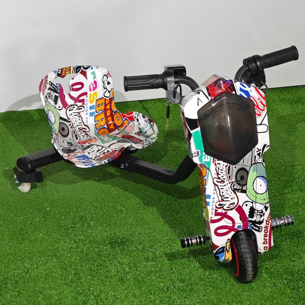 Tricicletă Electrică Copii cu Drift 360° – 350W, 36V, Bluetooth + Difuzor, Lumini LED, 20 km/h, Multicolor 1