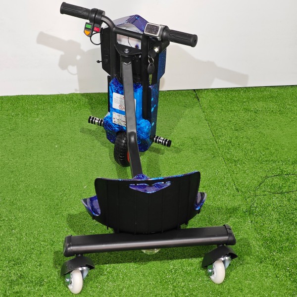 Tricicletă Electrică Copii cu Drift 360° – 350W, 36V, Bluetooth + Difuzor, Lumini LED, 20 km/h, Black-Blue