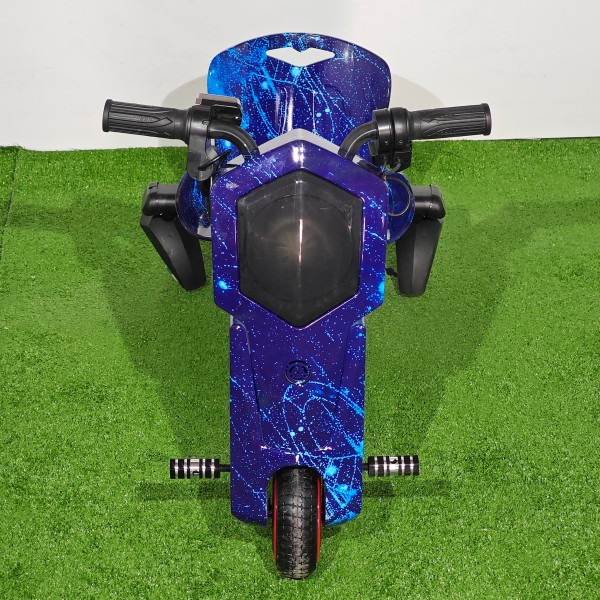 Tricicletă Electrică Copii cu Drift 360° – 350W, 36V, Bluetooth + Difuzor, Lumini LED, 20 km/h, Black-Blue