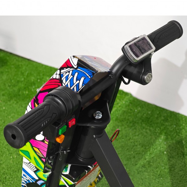 Tricicletă Electrică Copii cu Drift 360° – 350W, 36V, Bluetooth + Difuzor, Lumini LED, 20 km/h, Graffiti