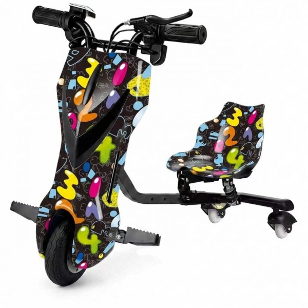 Trotinetă Electrică Drift Trike pentru Copii cu Scaun, Rotire 360°, 3 Roți – Model COLOR SPLASH Trotinetă Electrică Drift Trike pentru Copii cu Scaun, Rotire 360°, 3 Roți – Model COLOR SPLASH