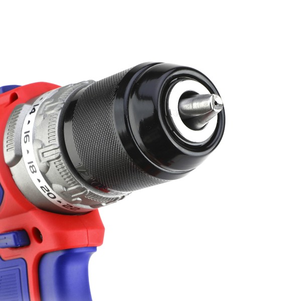 Masina de gaurit si insurubat cu 2 acumulatori 2.0AH, motor fara perii (brushless), 60Nm, 1/2", 47 accesorii, cutie transport