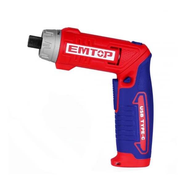 Surubelnita cu incarcare prin cablu USB, 8V, 6Nm, maner reglabil, 17 accesorii, geanta inclusa , Emtop