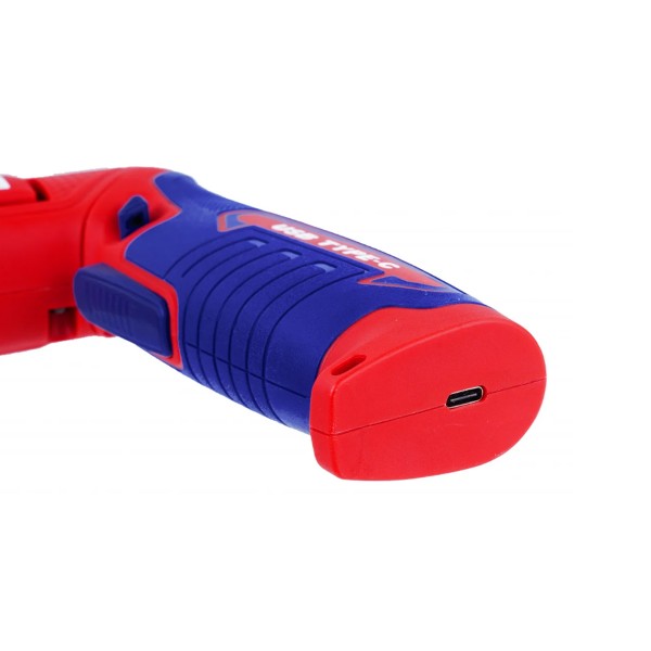Surubelnita cu incarcare prin cablu USB, 8V, 6Nm, maner reglabil, 17 accesorii, geanta inclusa , Emtop