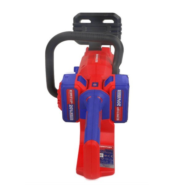 Fierastrau / Drujba cu lant cu 2 acumulatori 5.0Ah, motor fara perii (brushless), 30cm , ELGA201286, Emtop - Profesional