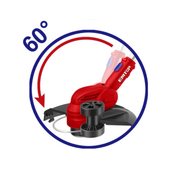 Motocoasa / Trimmer fara acumulator si incarcator, maner reglabil, 300mm - ELGT20328, EMTOP