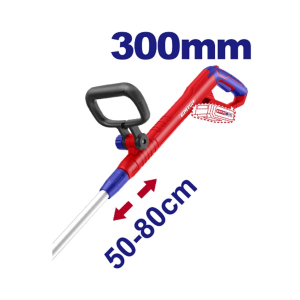Motocoasa / Trimmer fara acumulator si incarcator, maner reglabil, 300mm - ELGT20328, EMTOP