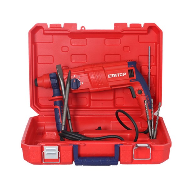 Ciocan rotopercutor electric , 800W, 2.5J, 3 burghie si 2 dalti incluse, cutie de transport - ERHRL801, EMTOP
