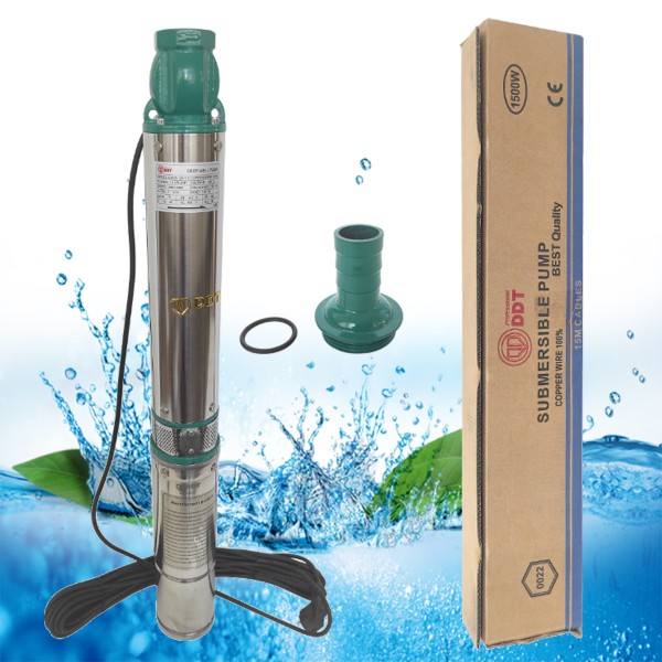 Pompa submersibila de mare adancime, DDT, QJD120-1.5, 1500 W, Inox, 8 turbine . apa curata