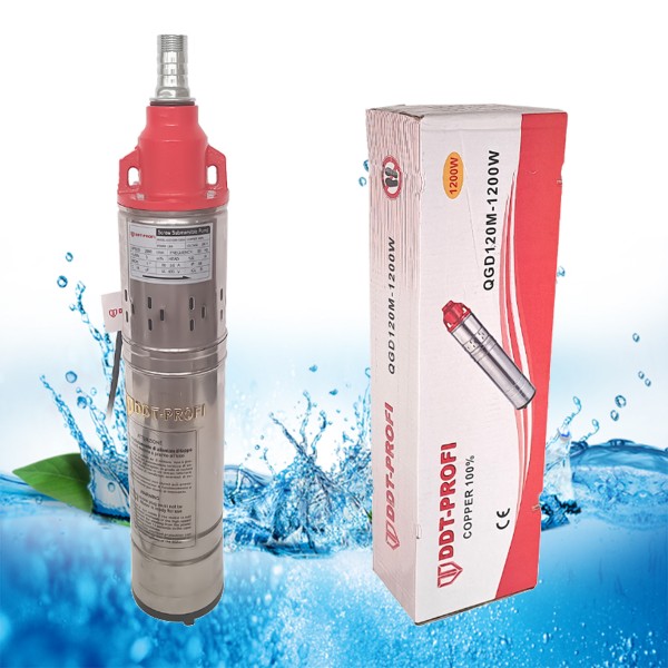 Pompa submersibila, Bobinaj 100% cupru, DDT-PROFI, QGD120-1.2 , 1.2 kW, Inox+Fonta, 3 m³/h, 120 m