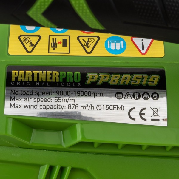 Suflanta pe acumulator PARTNERPRO PP8A519 , 2x20V 4Ah, 1 incarcator dublu, 9000-19000 RPM, 55 m/s