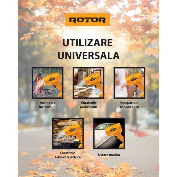 Suflantă aer pe acumulator ROTOR RCB-1.5A 45m/s, 21V/1,3Ah
