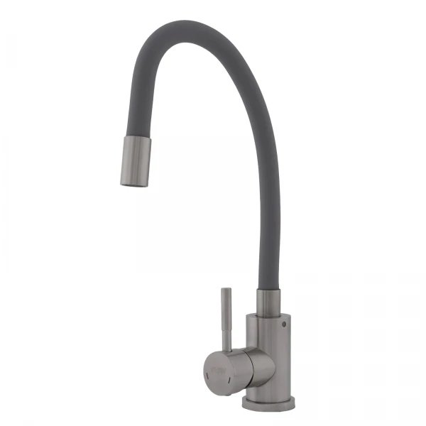 Baterie bucătărie SUS 304 cu pipă flexibilă gri VITAL FLOW, FB-011 Ref Grey
