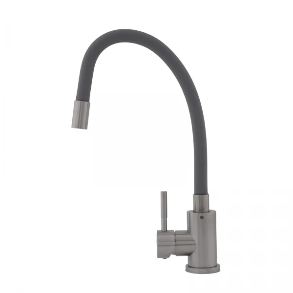 Baterie bucătărie SUS 304 cu pipă flexibilă gri VITAL FLOW, FB-011 Ref Grey