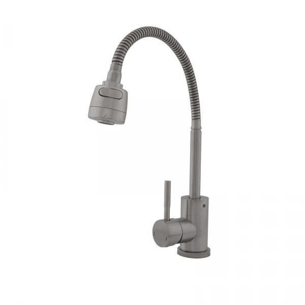 Baterie bucatarie SUS 304 pipa flexibila 2 functii crom mat VITAL FLOW, FB-011 Ref