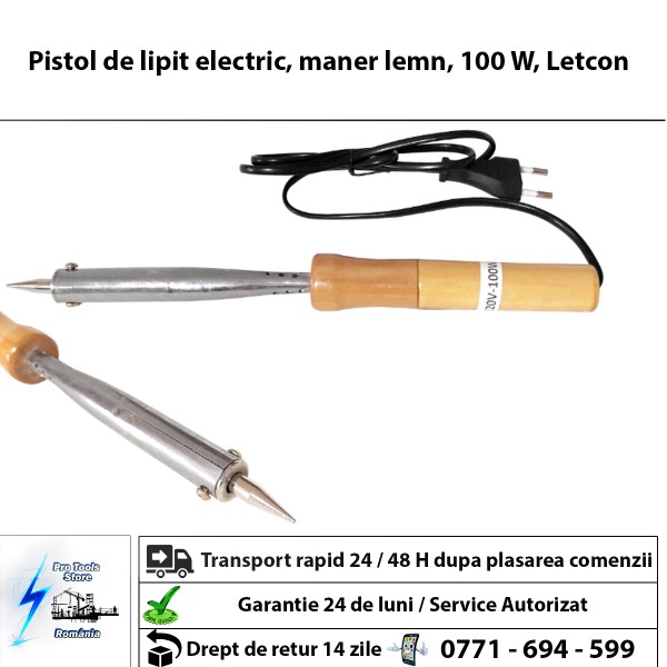 Pistol de lipit electric, maner lemn, 100 W, Letcon