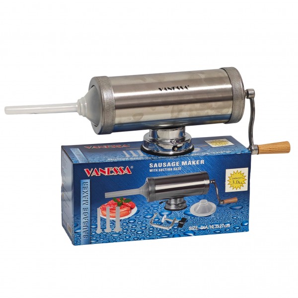 * Promo * Aparat de facut carnati, Vanessa, Orizontal cu ventuza, capacitate3 Kg , 3 palnii incluse