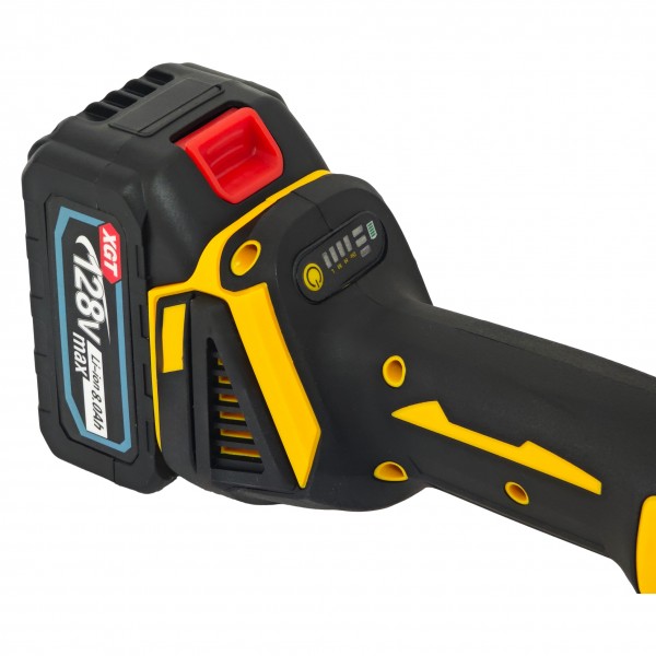 Trusa 4 piese cu acumulator, German Meister, 2 acumulatori + incarcator, 128V , 8 Ah , Model nou, Galben