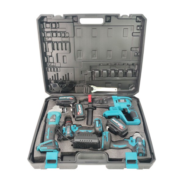 Trusa 4 piese cu acumulator , German Meister , Rotopercutor , Polizor Unghiular , Autofiletanta cu percutie , Masina impact 2 in 1