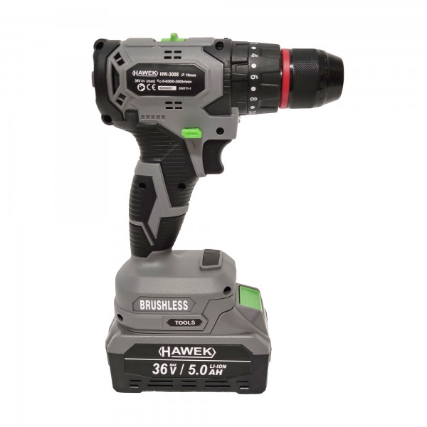 Trusa 4 piese cu acumulator 36 V, 5 Ah, Havek-Japonia, Model nou Brushless, Rotopercutor, Polizor unghiular, Autofiletanta & Masina de insurubat cu impact