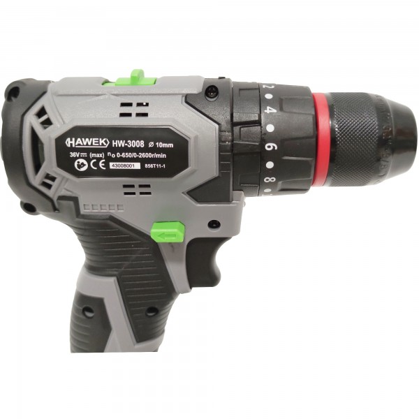 Trusa 4 piese cu acumulator 36 V, 5 Ah, Havek-Japonia, Model nou Brushless, Rotopercutor, Polizor unghiular, Autofiletanta & Masina de insurubat cu impact