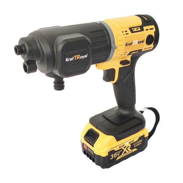 Trusa 5 in 1 Kraftroyal, 2 acumulatori 36V 8Ah, Autofiletanta, Cheie impact, Polizor unghiular, Rotopercutor, Pistol spalare cu presiune