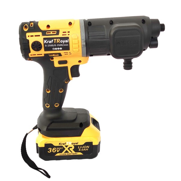 Trusa 5 in 1 Kraftroyal, 2 acumulatori 36V 8Ah, Autofiletanta, Cheie impact, Polizor unghiular, Rotopercutor, Pistol spalare cu presiune