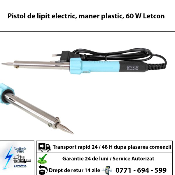 Pistol de lipit electric, maner plastic, 60 W Letcon