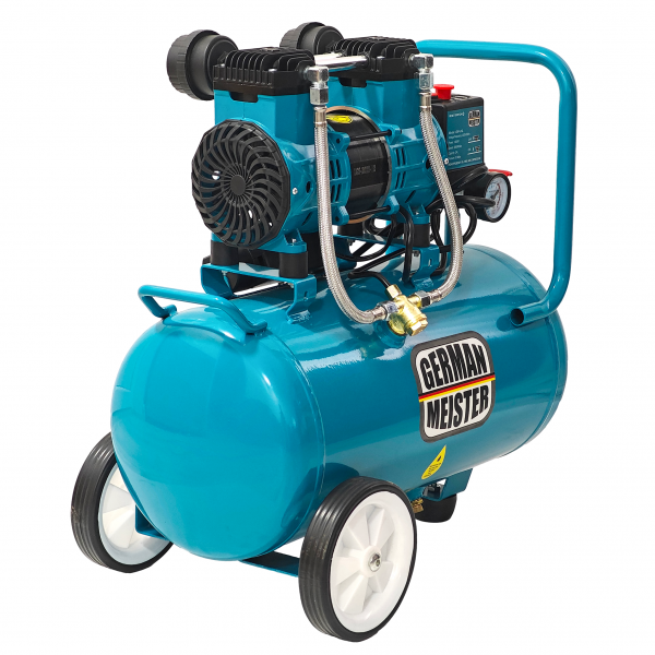 Compresor de aer fără ulei German Meister GM-24L, rezervor 24 Litri, 1300 W, 8 Bari, compresor silențios Oil-Free