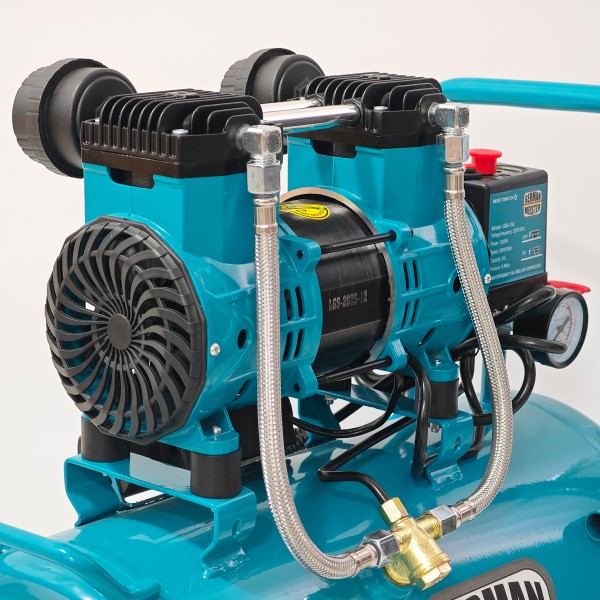 Compresor de aer fără ulei German Meister GM-24L, rezervor 24 Litri, 1300 W, 8 Bari, compresor silențios Oil-Free