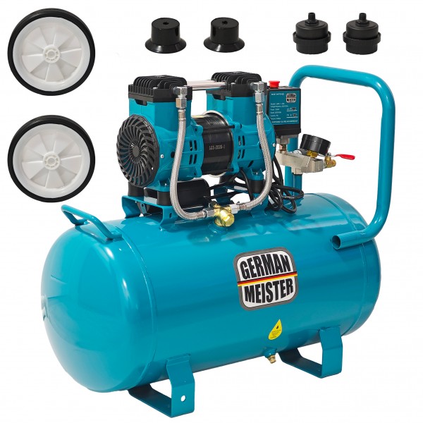 Compresor de aer fără ulei German Meister GM-1-50L, rezervor 50 Litri, 1300 W, 8 Bari, compresor silențios Oil-Free