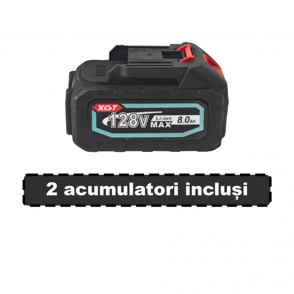 Drujba cu acumulator German Meister, 128V, 8 Ah , Lama+Lant 12", rezervor ulei , pompite de ungere