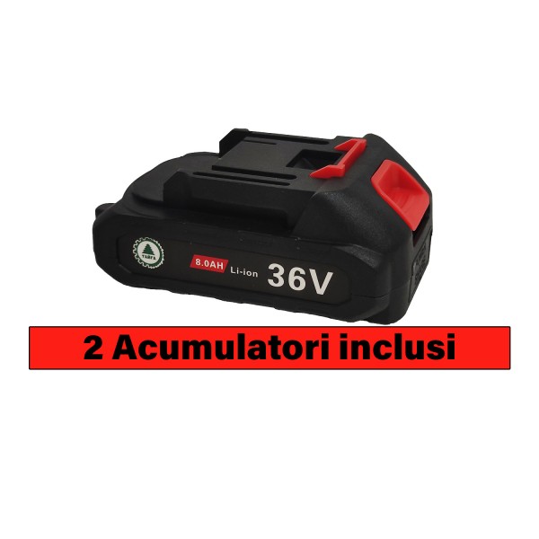 Drujba cu acumulator Taiga , 2 Lant 8 " , 1 Lama 8 " , 2 acumulatori + Incarcator, Pompita de ungere lant