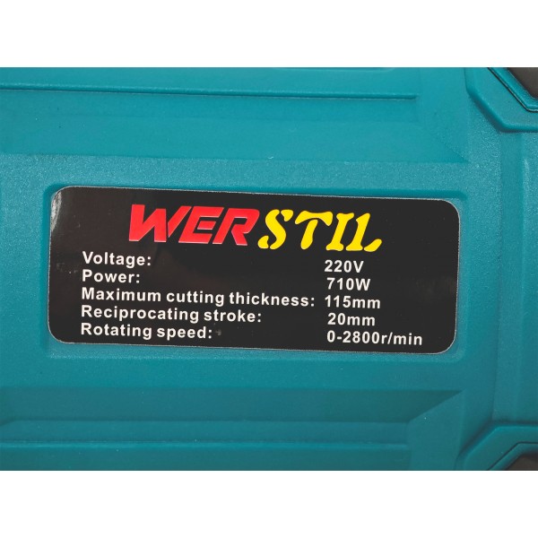 Fierastrau electric tip sabie Werstil , 710 W, 2800 RPM, 115 mm