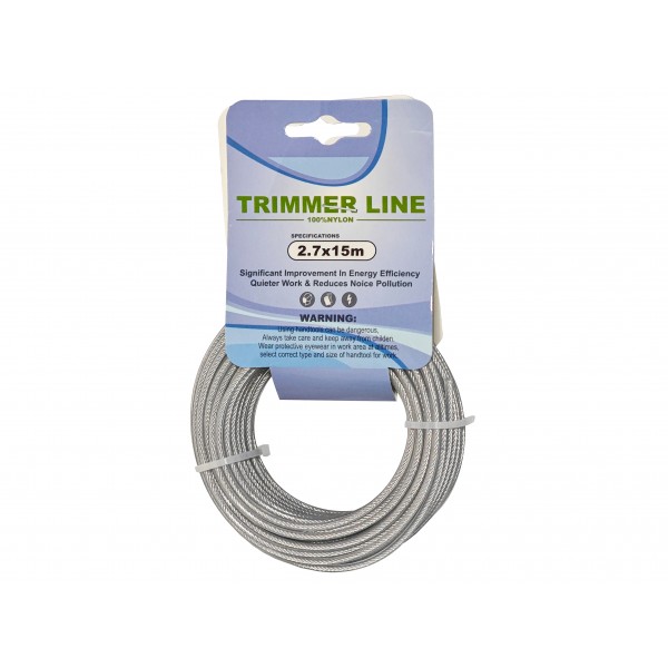 Fir trimmer / motocoasa cu insertie metalica, 2.7 mm x 15 m