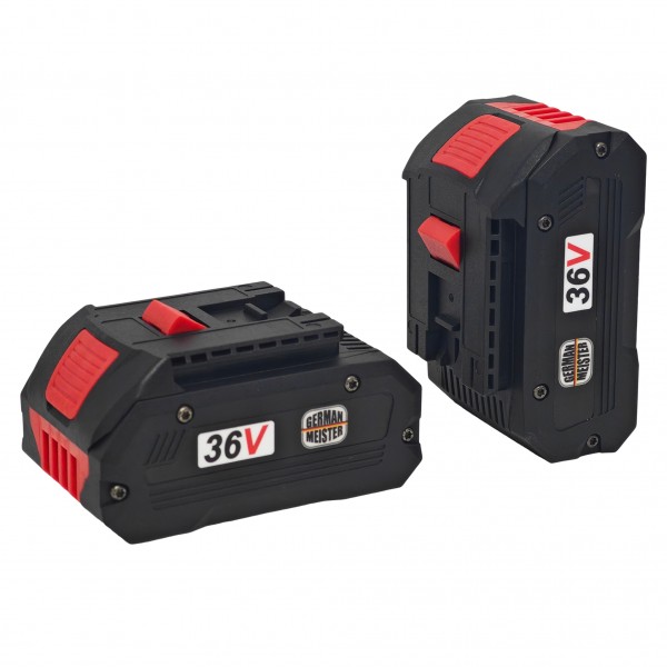 Polizor unghiular cu 2 acumulatori, Brushless, 36 V, 5 Ah, Model nou, German Meister, cu indicator procentaj baterie