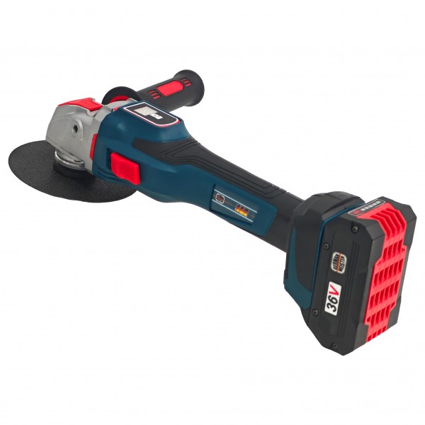 Polizor unghiular cu 2 acumulatori, Brushless, 36 V, 5 Ah, Model nou, German Meister, cu indicator procentaj baterie