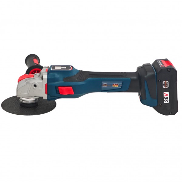 Polizor unghiular cu 2 acumulatori, Brushless, 36 V, 5 Ah, Model nou, German Meister, cu indicator procentaj baterie