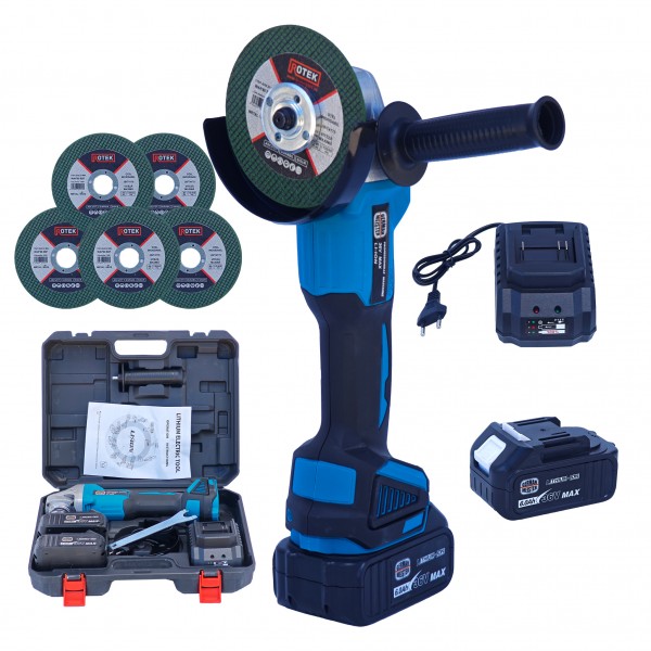 Polizor Unghiular Brushless German Meister 36V MAX , 6 Ah, Disc 125 mm, 2 Acumulatori + Încărcător