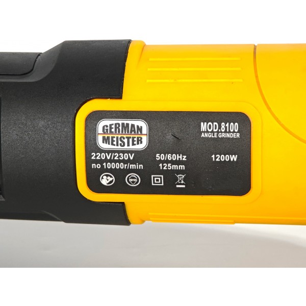 Polizor unghiular electric, German Meister, 1200 W, 125 mm, 10.000 Rpm , Model nou